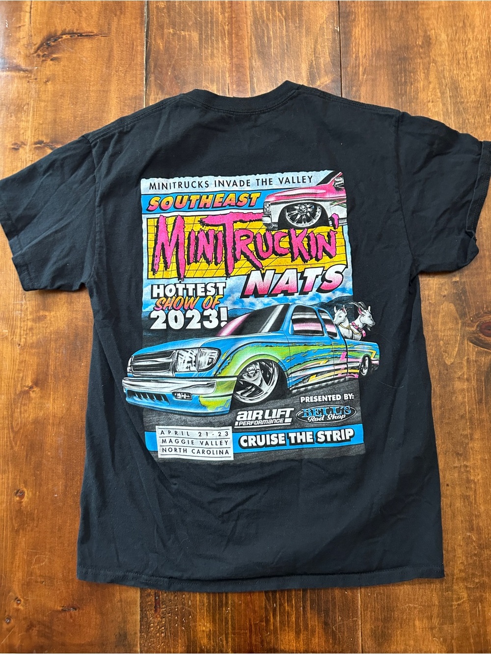 Mini Truckin' Nats 2023 Monster Truck Graphic Tee - Black Colorful Medium Shirt